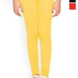 FRENCH KLEIDER Girls Pack Of 3 Churidar-Length Leggings-image-74