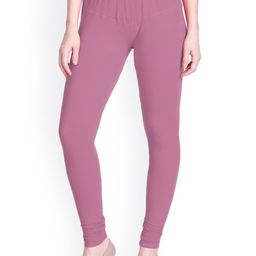 LYRA Women Lavender-Coloured Solid Churidar-Length Leggings-image-95