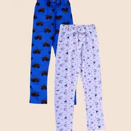 JUNITOS Girls Pack Of 2 Printed Pure Cotton Ankle Length Leggings-image-70