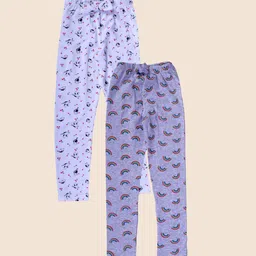 JUNITOS Girls Pack Of 2 Printed Ankle Length Leggings-image-21