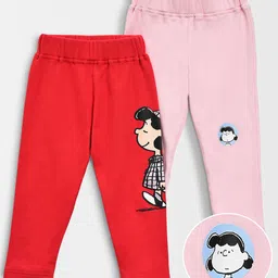 MiArcus Pack of 2 Peanuts Printed Cotton Ankle-Length Leggings-image-38