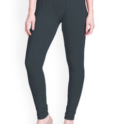 LYRA Women Grey Solid Churidar-Length Leggings-image-114