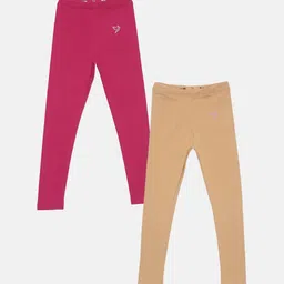 TWIN BIRDS Girls Pack Of 2 Cotton Ankle-Length Leggings-image-98