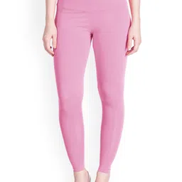 LYRA Women Pink Solid Ankle-Length Leggings-image-40