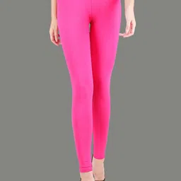 SPIFFY Women Fuchsia Pink Solid Ankle-Length Leggings-image-74