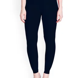 LYRA Women Navy Blue Solid Ankle Length Leggings-10