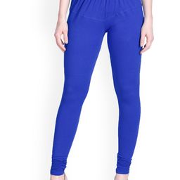 LYRA Women Blue Solid Churidar Length Leggings-image-128
