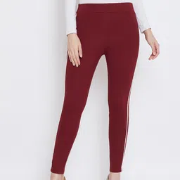 Clora Creation Women Maroon Solid Treggings-image-83