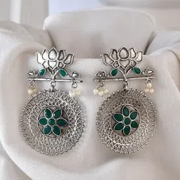 DASTOOR Silver-Plated Contemporary Drop Earrings-picture-44