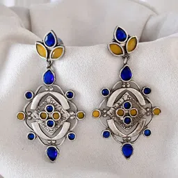 DASTOOR Silver-Plated Contemporary Drop Earrings-45
