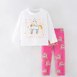StyleCast Girls White Printed Pure Cotton T-shirt With Leggings-image-65