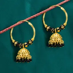 PRIVIU Gold-Plated Dome Shaped Jhumkas Earrings-20