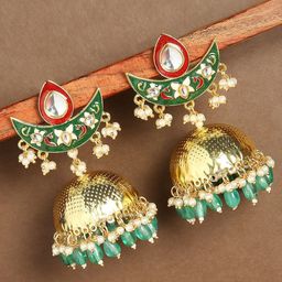OOMPH Gold-Plated Dome Shaped Jhumkas Earrings-50