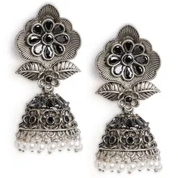 HOT AND BOLD Silver-Plated Dome Shaped Jhumkas-21