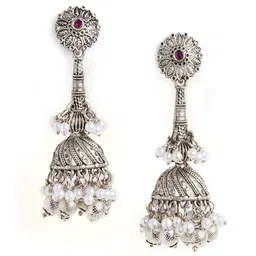 HOT AND BOLD Silver-Plated Dome Shaped Jhumkas-19