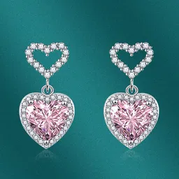 Designs & You Silver-Plated Heart Shaped Drop Earrings-13