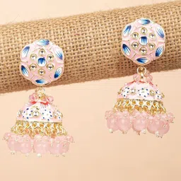 Crunchy Fashion Gold-Plated Dome Shaped Jhumkas-image-79