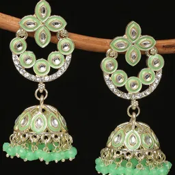 OOMPH Meenakari & Kundan Floral Jhumkas-32