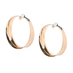 Kazo Gold-Plated Contemporary Hoop Earrings-image-18