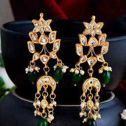 Shoshaa Gold-Plated Contemporary Drop Earrings-42