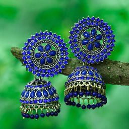 MEENAZ Gold-Plated Dome Shaped Jhumkas-25