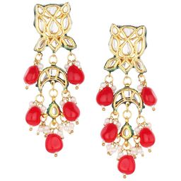 Runjhun Classic Kundan Drop Earrings-16