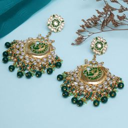 KARATCART Green Classic Chandbalis Earrings-image-33