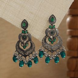 Jazz and Sizzle Silver-Plated Kundan Studded Animal Shaped Chandbalis-49