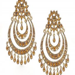 I Jewels Gold-Plated Kundan Contemporary Chandbalis Earrings-picture-26