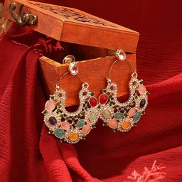 Zaveri Pearls Gold Plated Contemporary Chandbalis Earrings-67