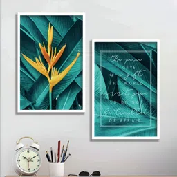 Aura Green & Yellow 2 Piece Wood Floral and Botanical Wall Paintings-image-73
