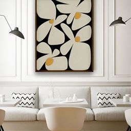 Artsense Black & White Aesthetic Floral Framed Canvas Painting Wall Art-image-37