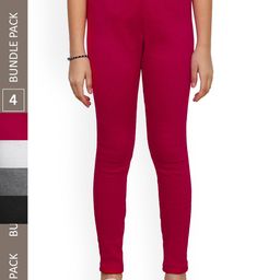 IndiWeaves Girls Pack Of 4 Wool Ankle Length Leggings-picture-1