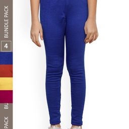 IndiWeaves Girls Pack Of 4 Ankle-Length Woollen Leggings-picture-43