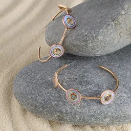 Zaveri Pearls Contemporary Gold-Plated Hoop Earrings-image-36