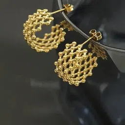 VIEN Gold-Plated Waterproof Half Hoop Earrings-image-33