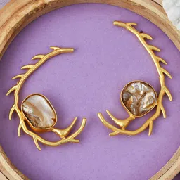 Silvermerc Designs Gold-Plated Contemporary Drop Earrings-image-28