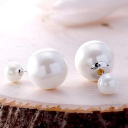 DN Creation Silver Plated Pearls Contemporary Drop Earrings-image-53