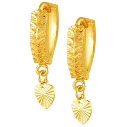 Vighnaharta Gold-Plated Floral Hoop Earrings-21