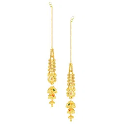 Vighnaharta Gold-Plated Dome Shaped Jumkas Earrings-picture-4