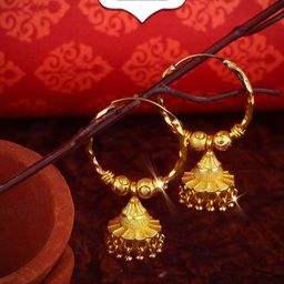 Vighnaharta Gold-Plated Hoop Earrings-image-66