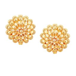 Vighnaharta Gold-Toned Floral Hoop Earrings-image-39