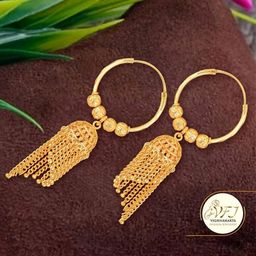 Vighnaharta Gold-Plated Dome-Shaped Hoop Earrings-image-22