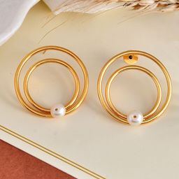 Silvermerc Designs Gold-Plated Circular Drop Earrings-12