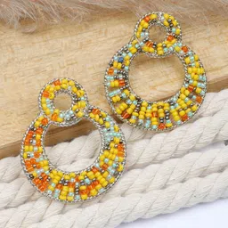 Crunchy Fashion Gold-Plated Circular Hoop Earrings-picture-30