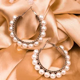 Crunchy Fashion Silver-Plated Circular Hoop Earrings-image-41