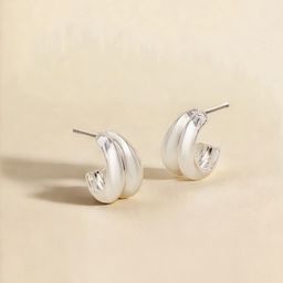 Accessorize London Contemporary Shaped Hoop Earrings-image-92