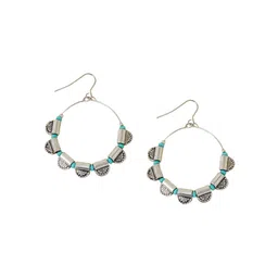 Accessorize Beaded Semi Circle Hoop Earrings-image-36