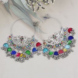 VAGHBHATT Peacock Shaped Hoop Earrings-42