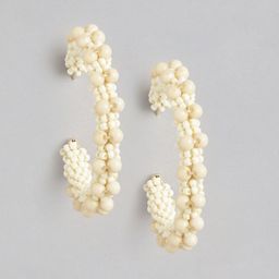 RICHEERA Circular Beaded Half Hoop Earrings-38
